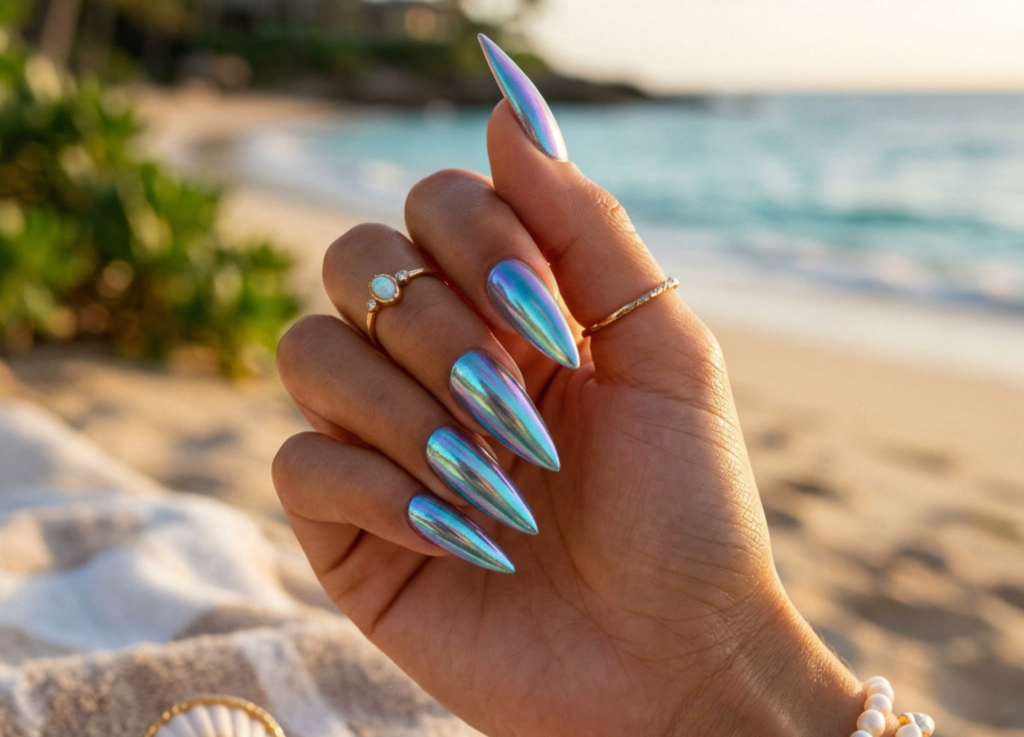Mermaid Chrome Nails