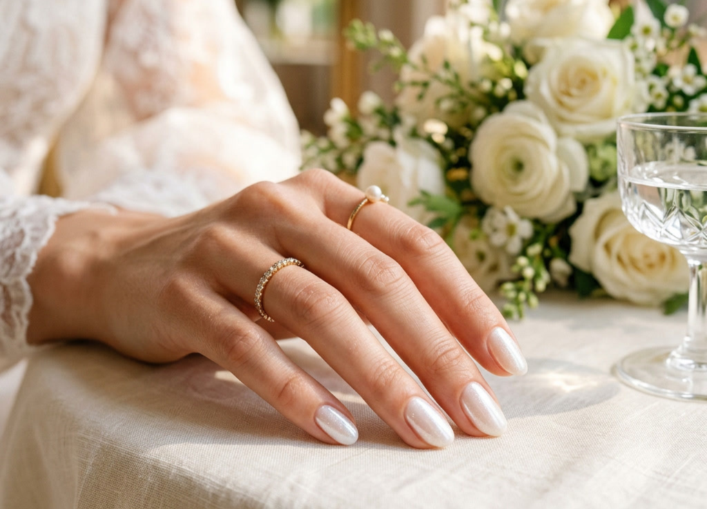 Pearl White Nails