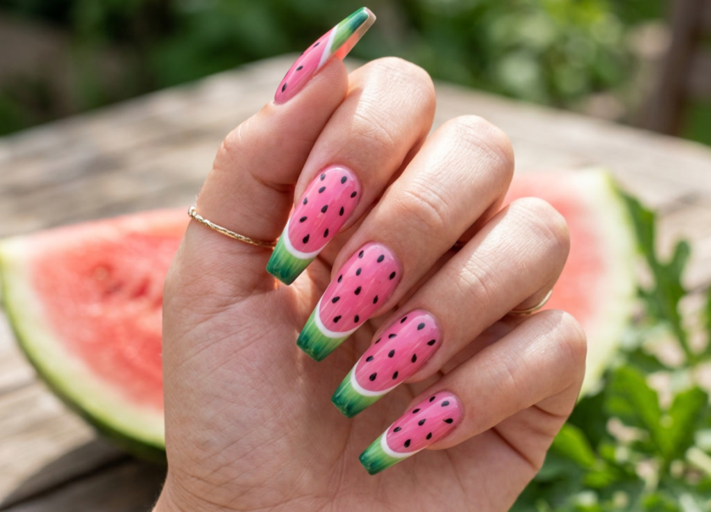 Watermelon Nail Art