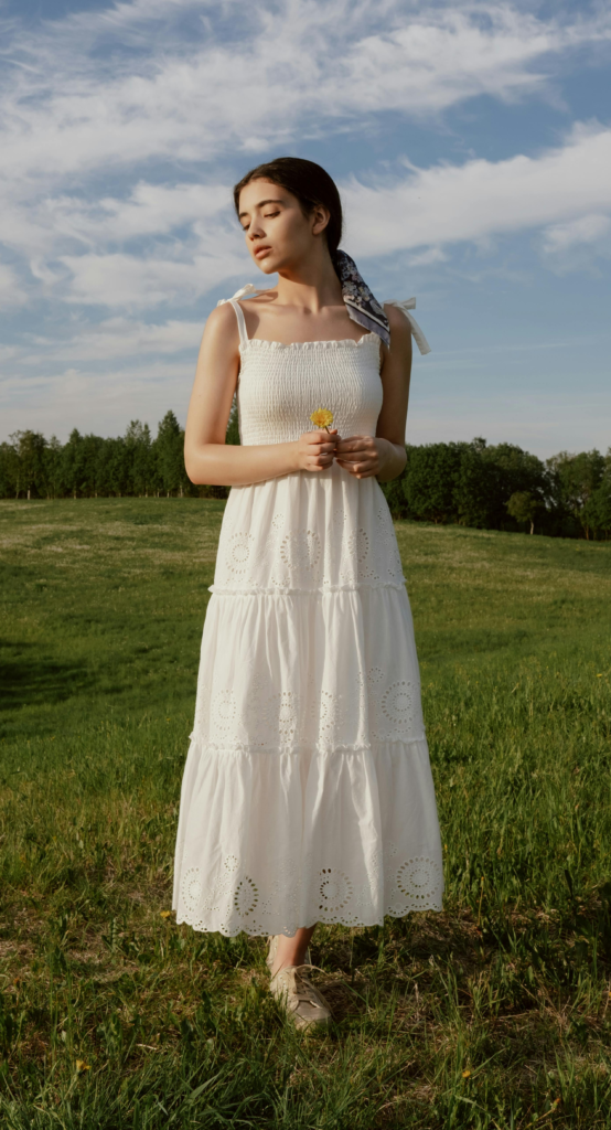 classic white eyelet dress